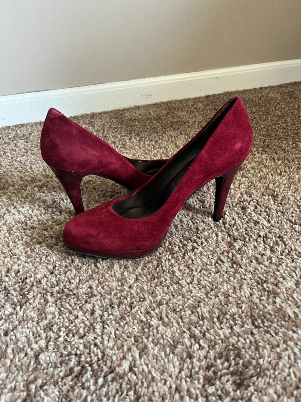 Nine West Red Velvet Heels - women's size 6.5 medium
